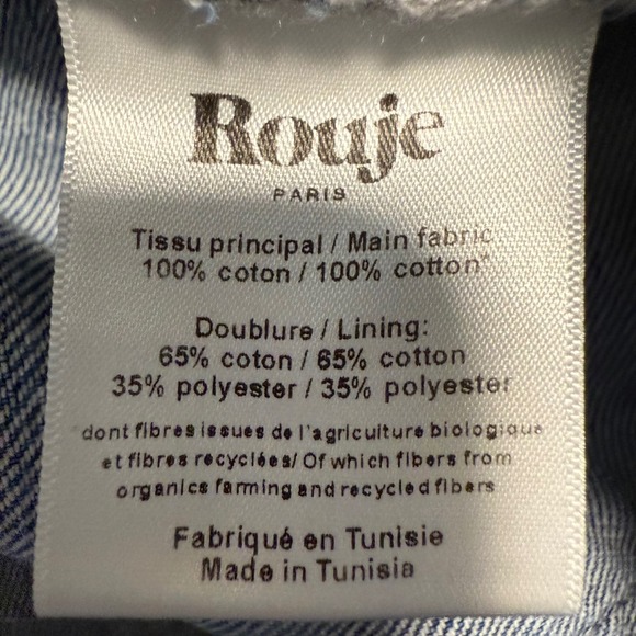 Rouje Paris Marais Denim Jeans Indigo Blue High Waist Button Fly Straight Leg 27 - Picture 7 of 11